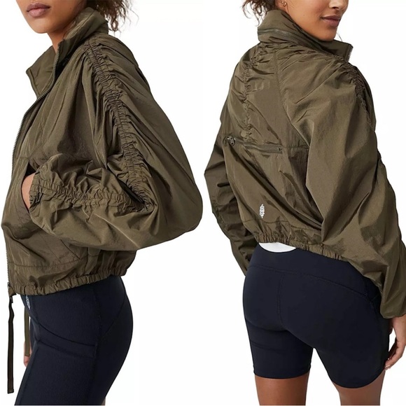 BOGO! Free People FP Movement Way Home Packable Jacket Hood Olive Green Small - Picture 5 of 15